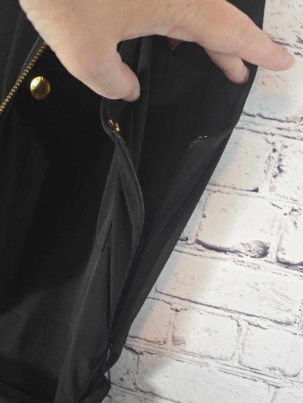 MICHAEL Michael Kors Black Cropped Jumpsuit with Gold Hardware Size M NWOT - Picture 11 of 12